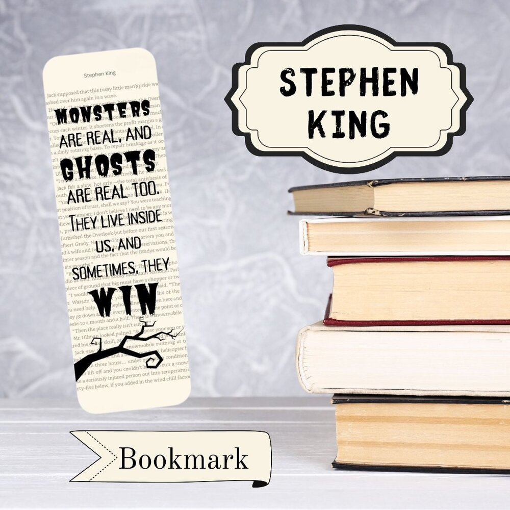 Stephen King Quote Book Page Bookmark, Bookish, Book Accessories